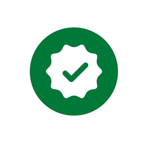 Green circle with a white check mark in the center on a white background