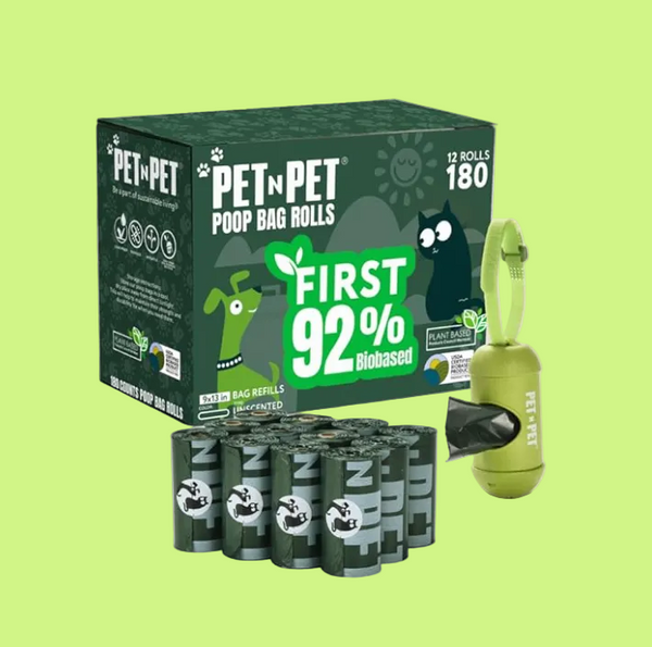 92% Biobased Poop Bags + Pet Wipes