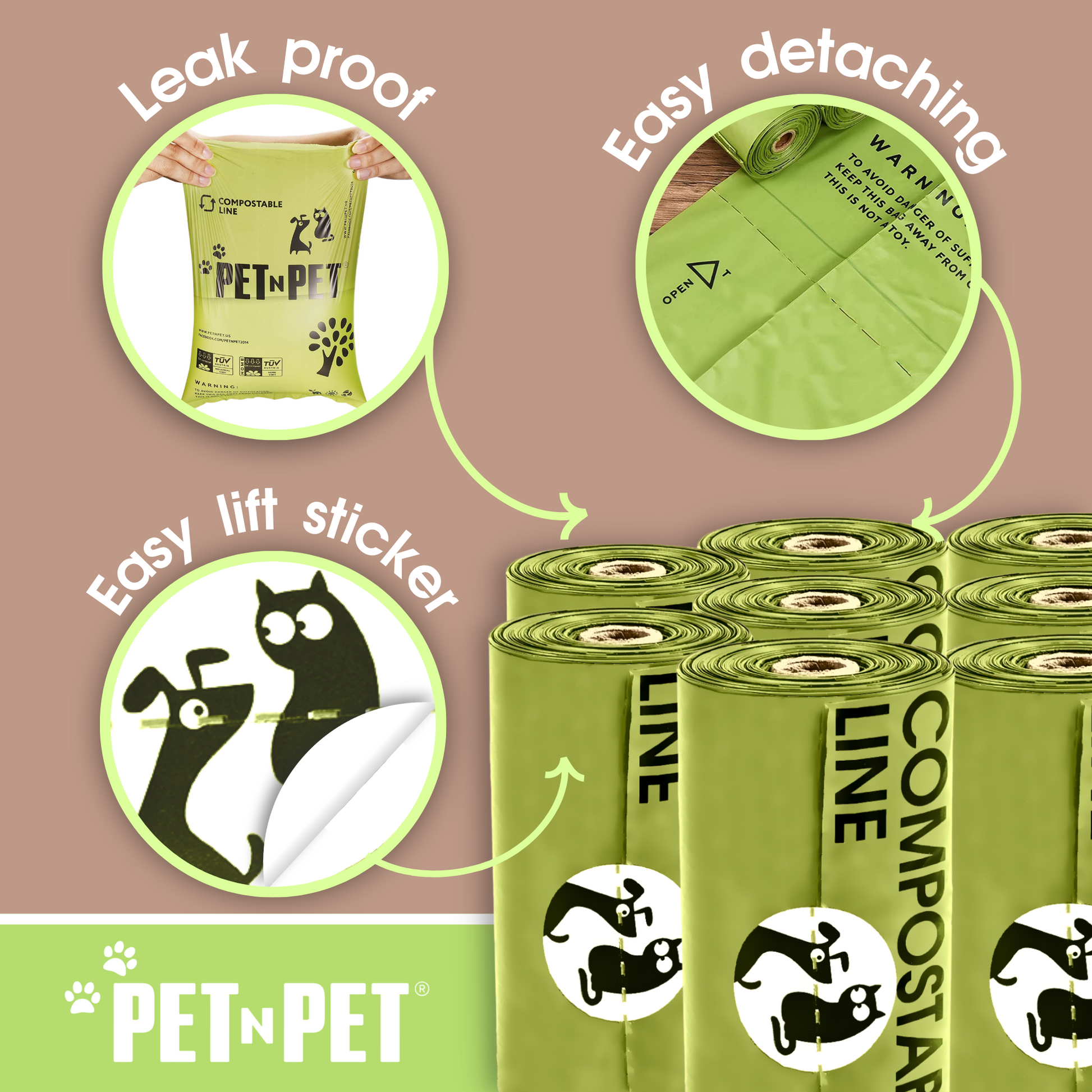 Pet N Pet 120 Compostable Dog Poop Bags