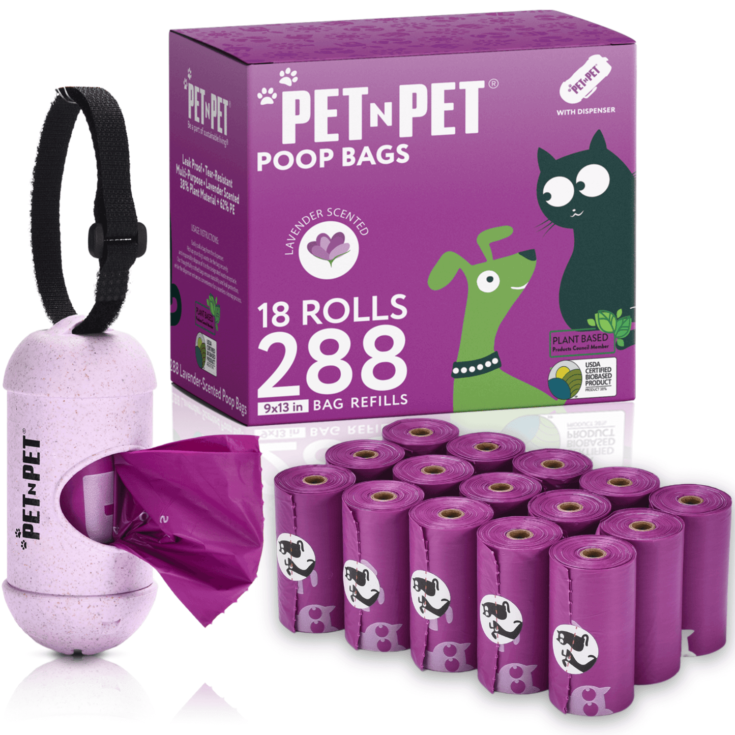 Premium Lavender - Scented Poop Bags 288