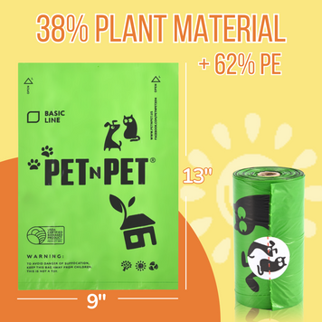 Pet N Pet Dog Poop Bag, Dog Poop Bags Rolls, Dog Bags, Doggie Poop Bags, 38% Plant Based & 62% PE Dog Waste Bags, Extra Thick Doggy Poop Bags, Cat Poop Bags, Dog Bag, Pet Waste Bags, Doggie Bags