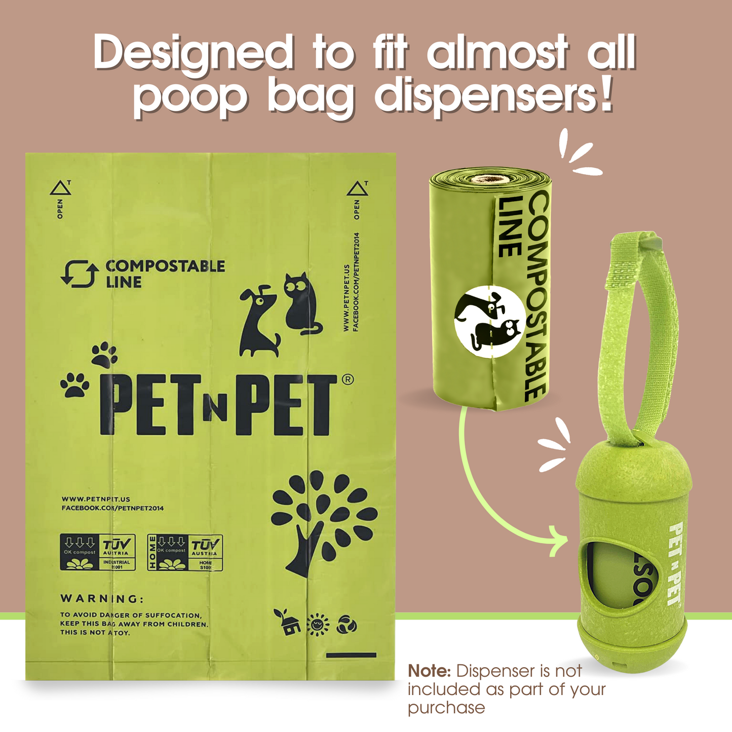 Pet N Pet 120 Compostable Dog Poop Bags