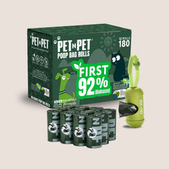 92% Biobased Poop Bags, 180 Count