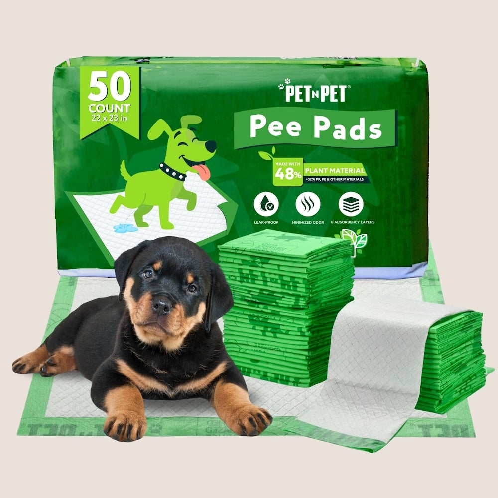 Pet N Pet Pee Pads packaging with a puppy on a white background