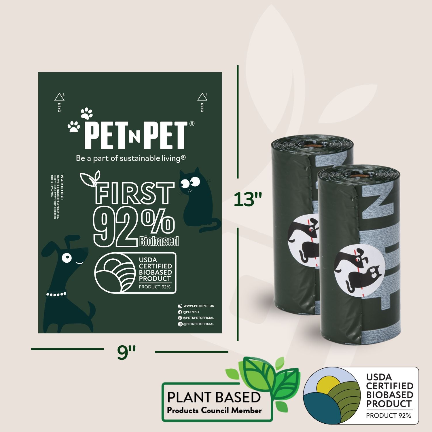 92% Biobased Poop Bags