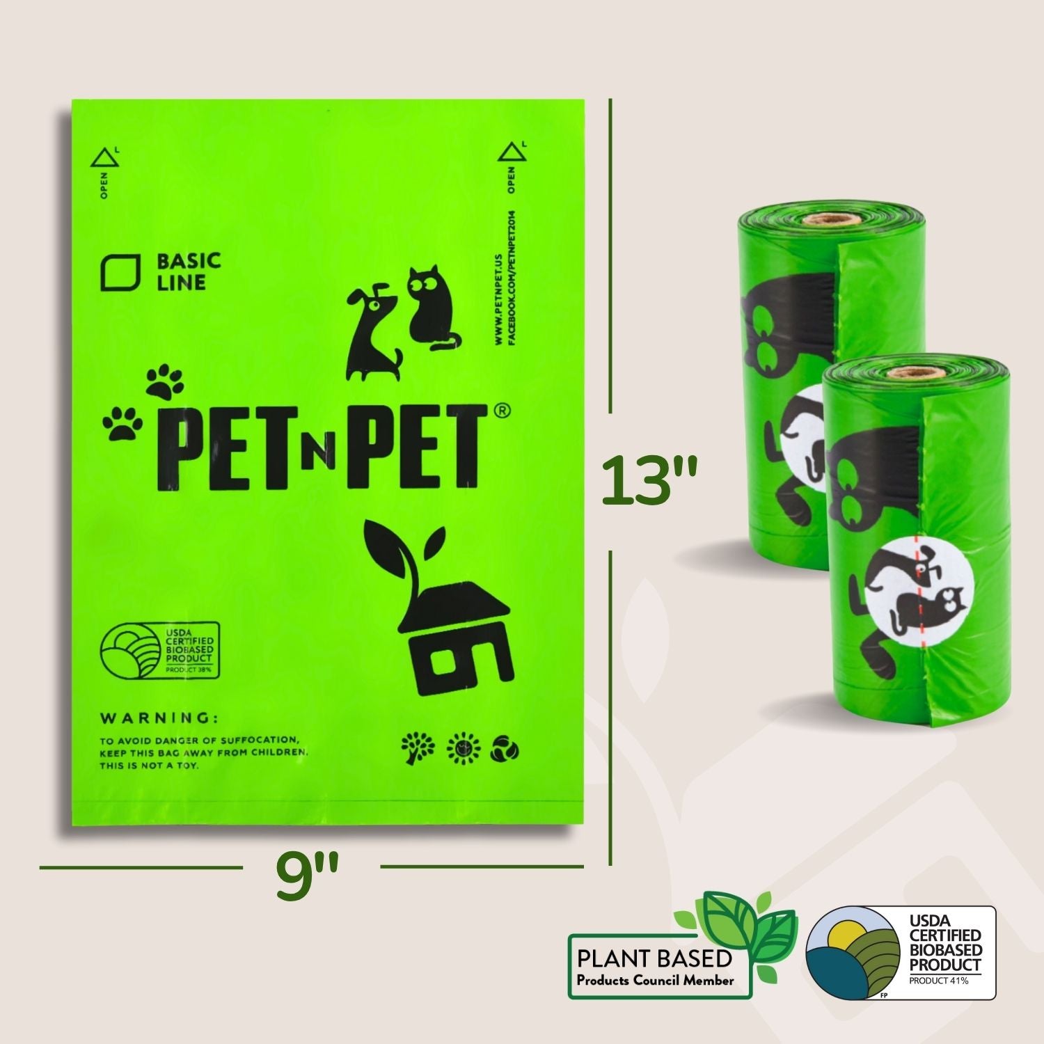 41% Plant-based Poop Bags