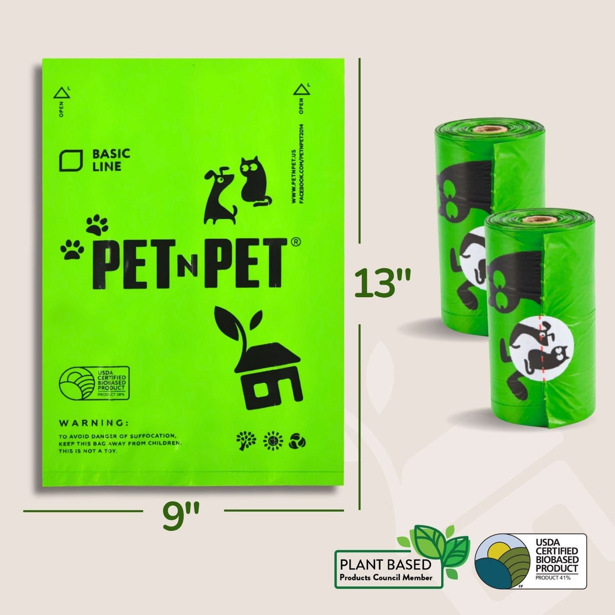 41% Biobased Poop Bags - Pet N Pet ®