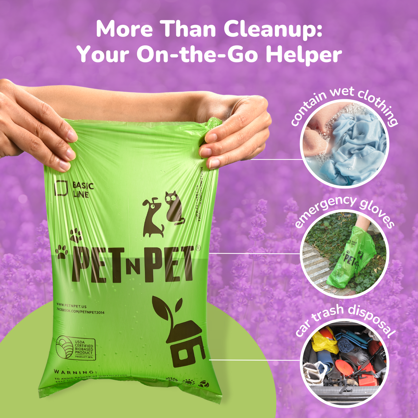 Pet N Pet 270 Lavender-Scented Dog Poop Bags
