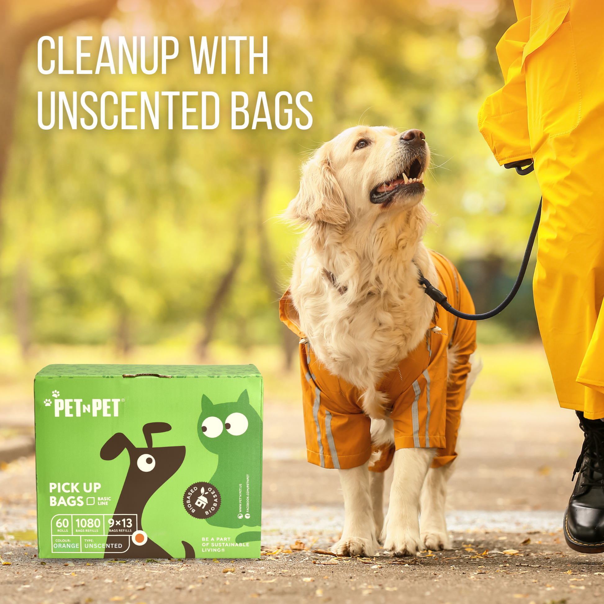 Pet N Pet 1080 Orange Dog Poop Bags