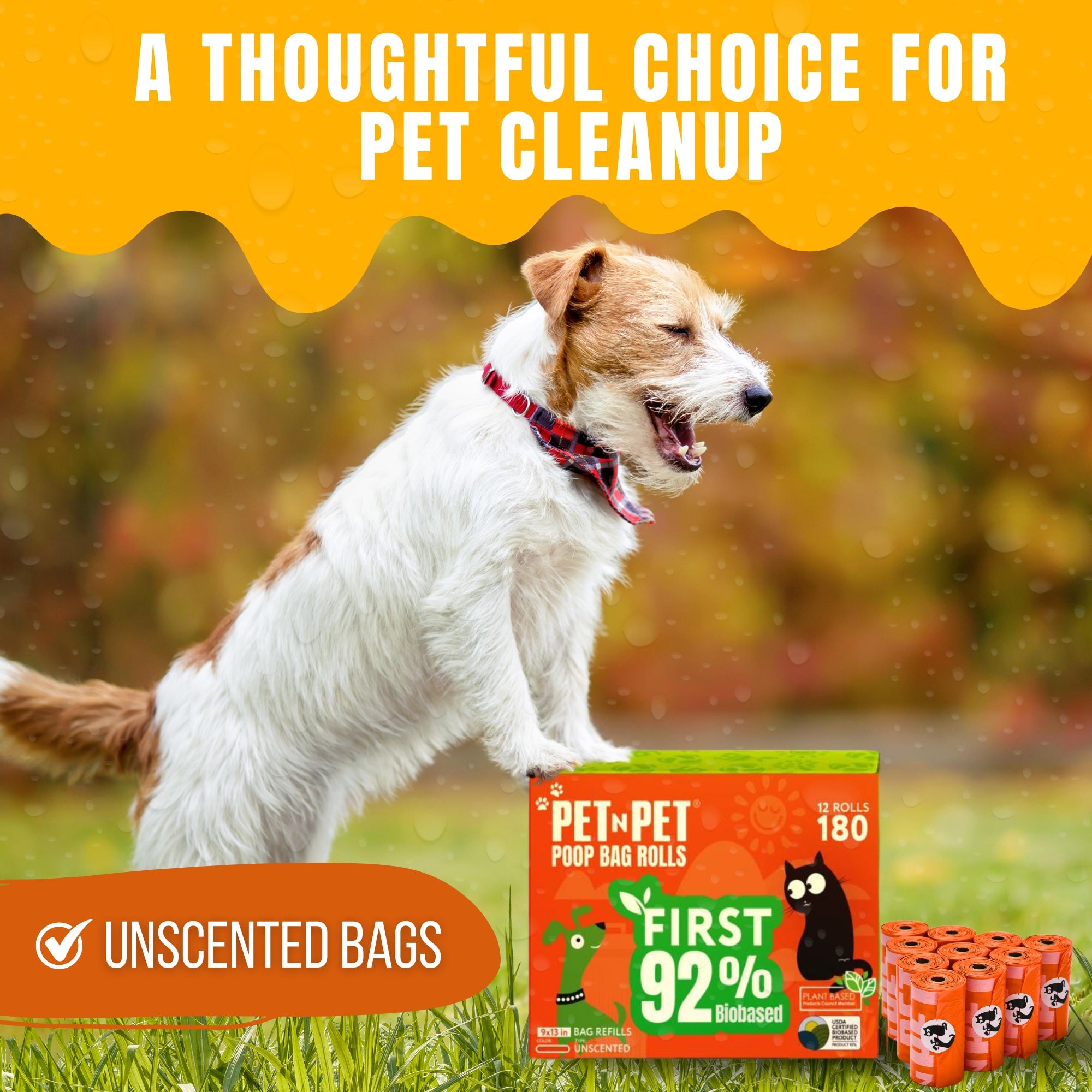 Dog poop bags cleanups unscented bags