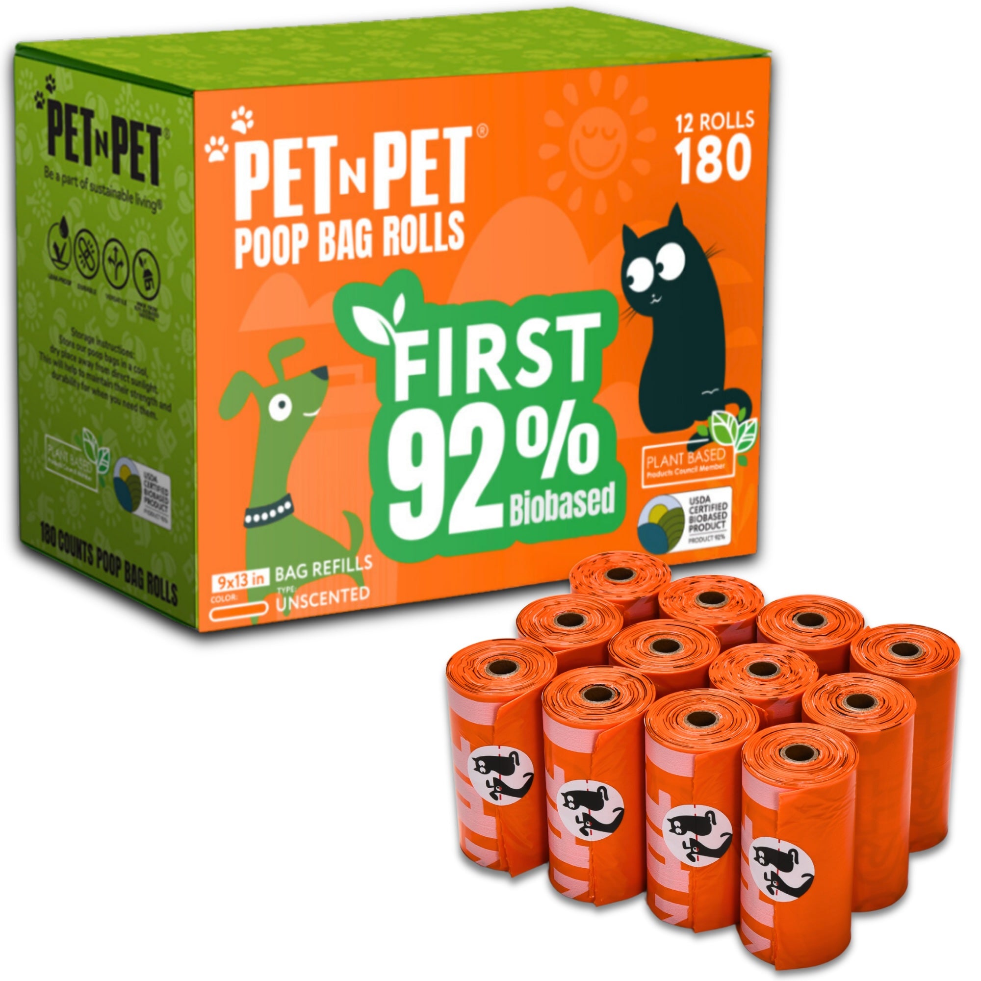 PetNPet poop bag rolls 92% Biobased