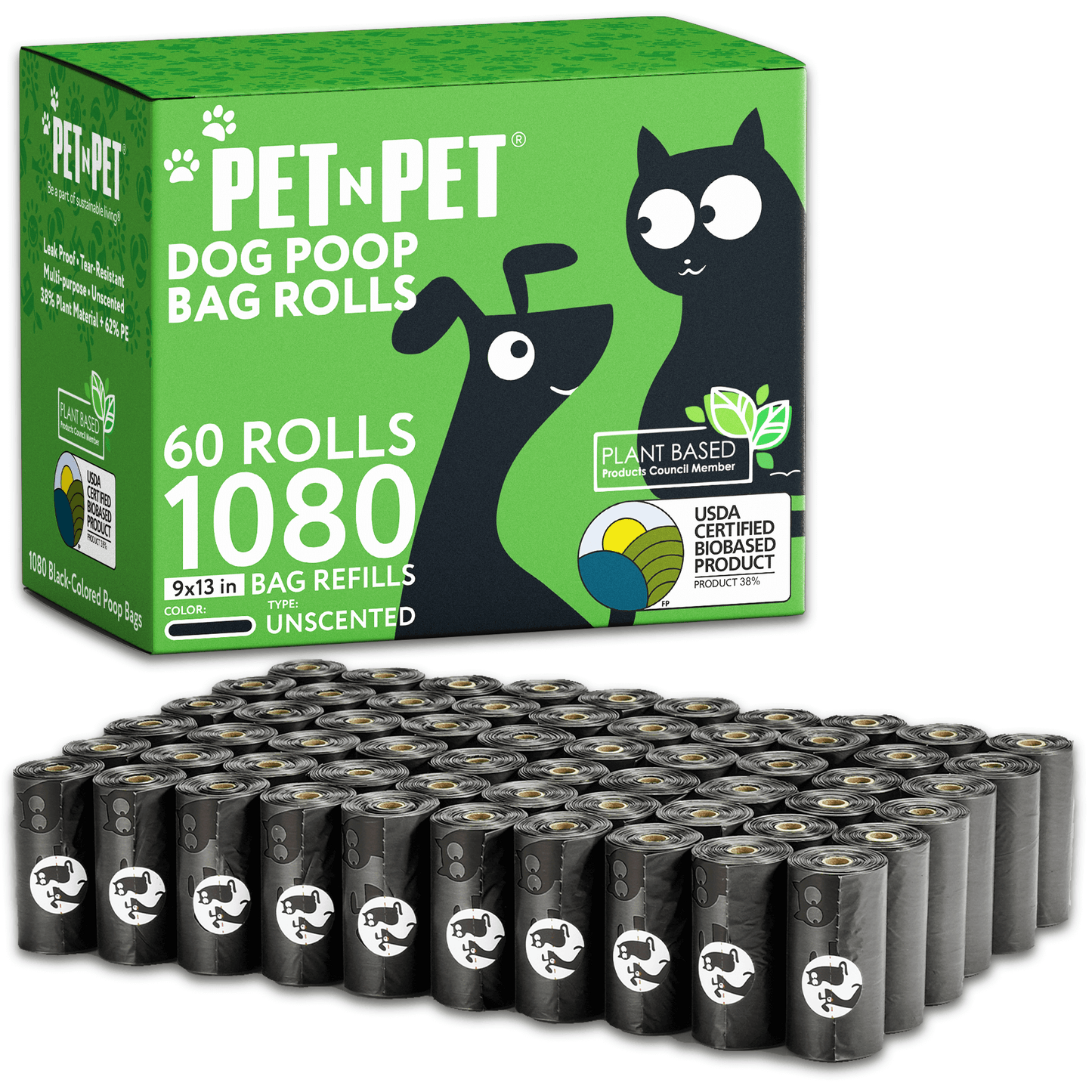 Pet N Pet 1080 Black Dog Poop Bags