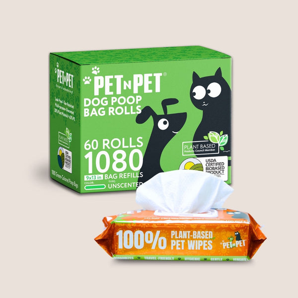1080 Count Poop Bags + Wipes