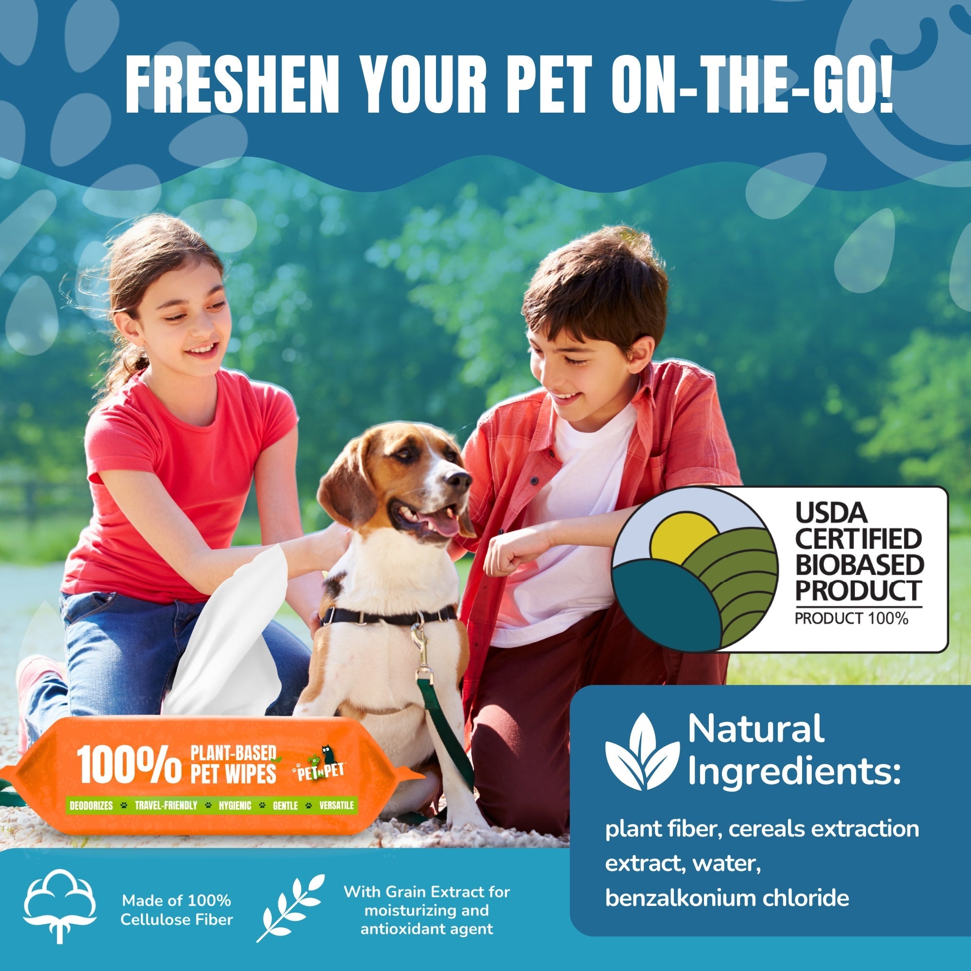 Dog Wipes Cleaning Deodorizing 100 Count - Pet N Pet ®