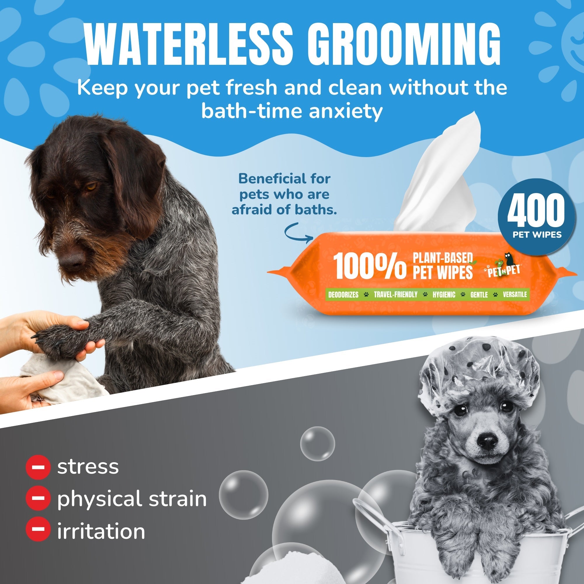 Pet N Pet Dog Wipes Cleaning Deodorizing 400 Counts