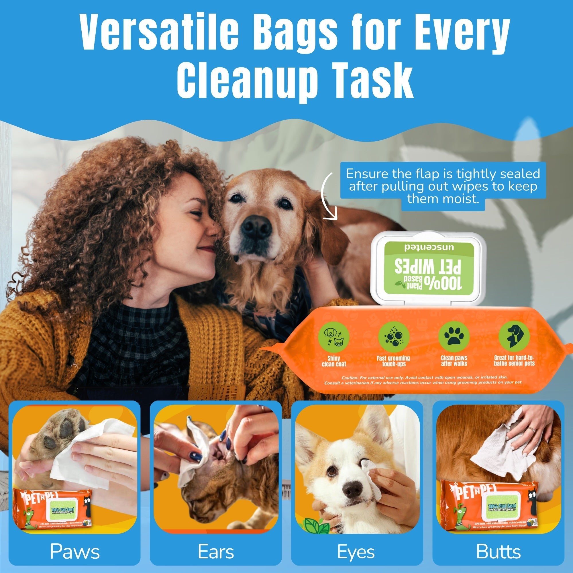 Deodorizing pet wipes best sale