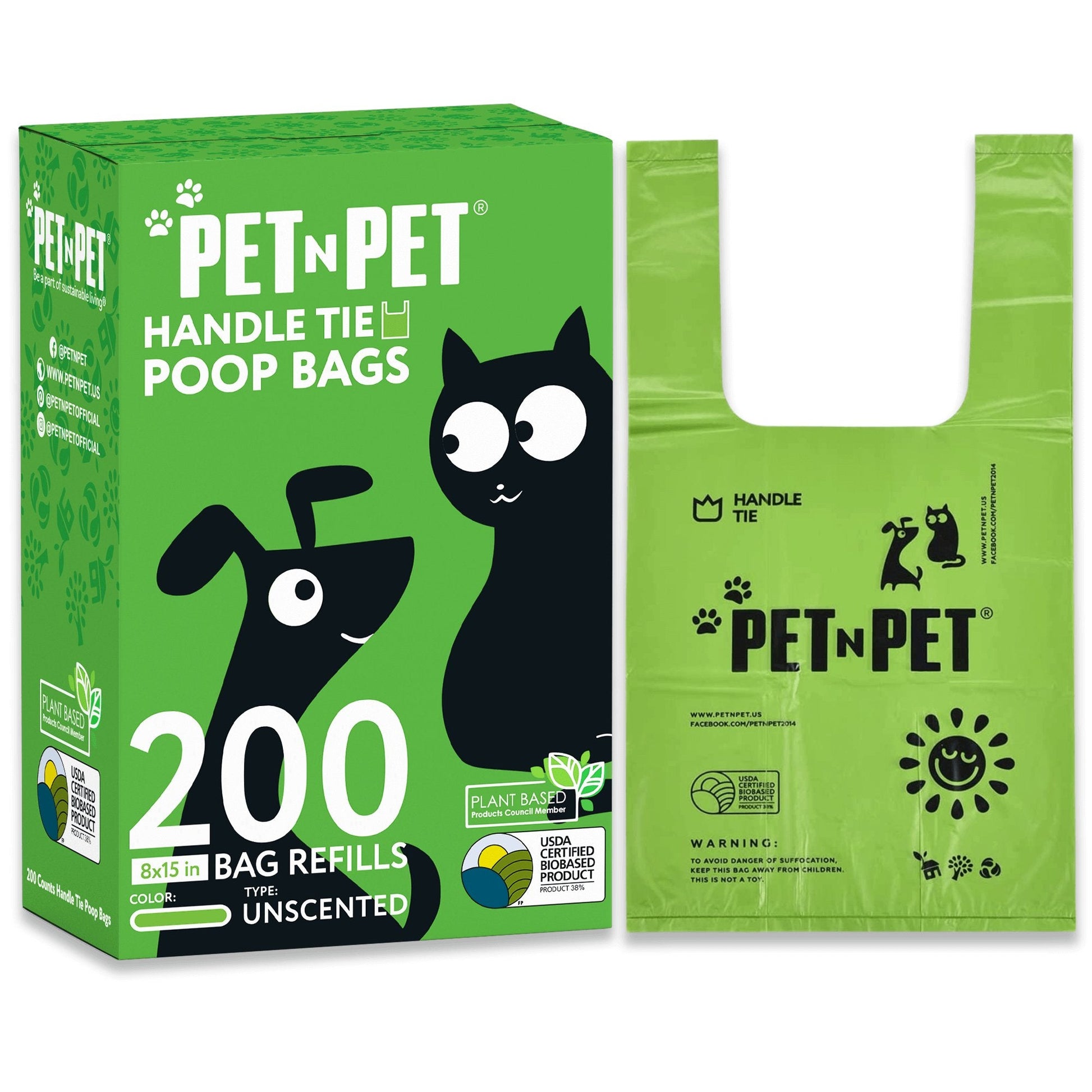 Handle Tie Dog Poop Bags 200 - Pet N Pet ®