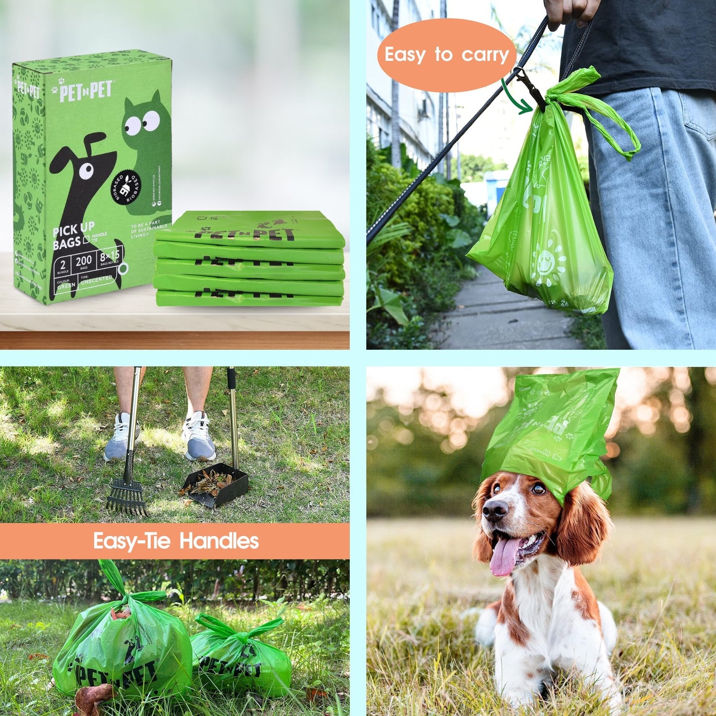 Handle Tie Dog Poop Bags 800 - Pet N Pet ®