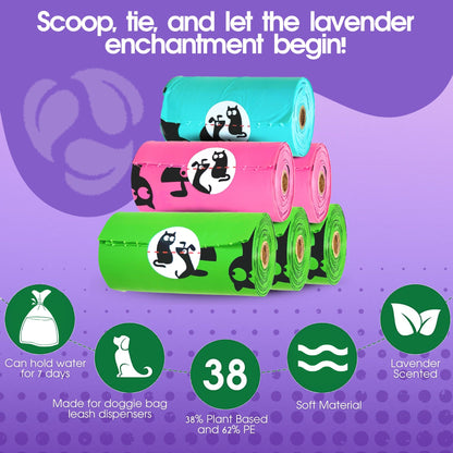 Lavender - Scented Colorful Doggy Bags 720 - Pet N Pet ®