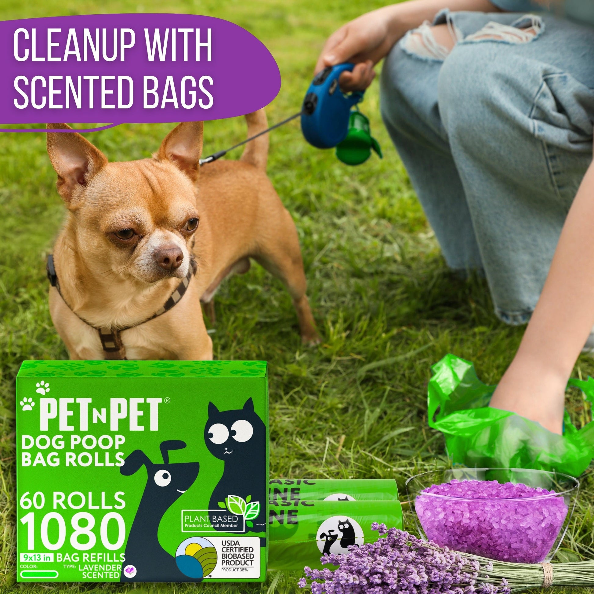 Lavender - Scented Dog Poop Bags 1080 - Pet N Pet ®