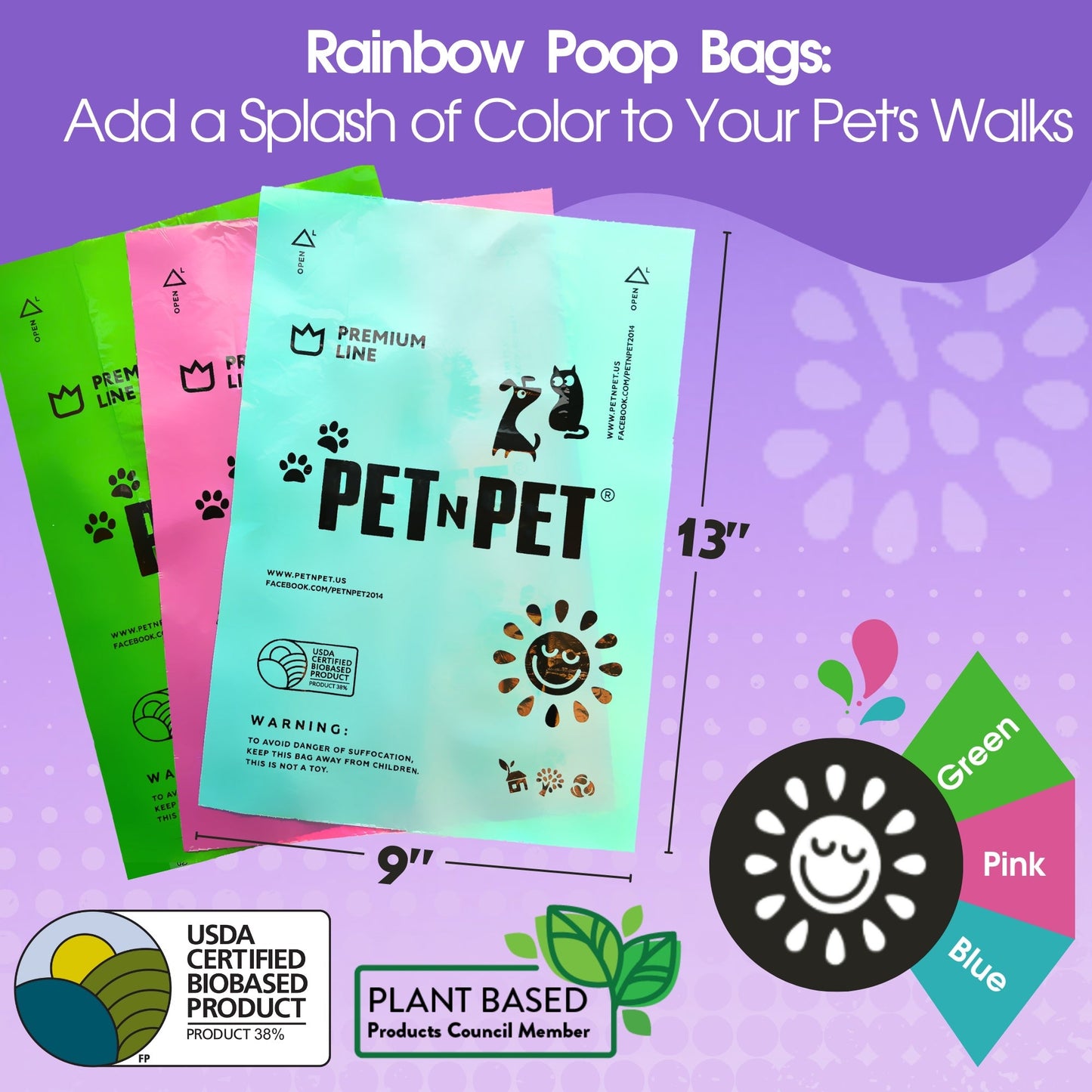 Lavender - Scented Dog Poop Bags 270 - Pet N Pet ®