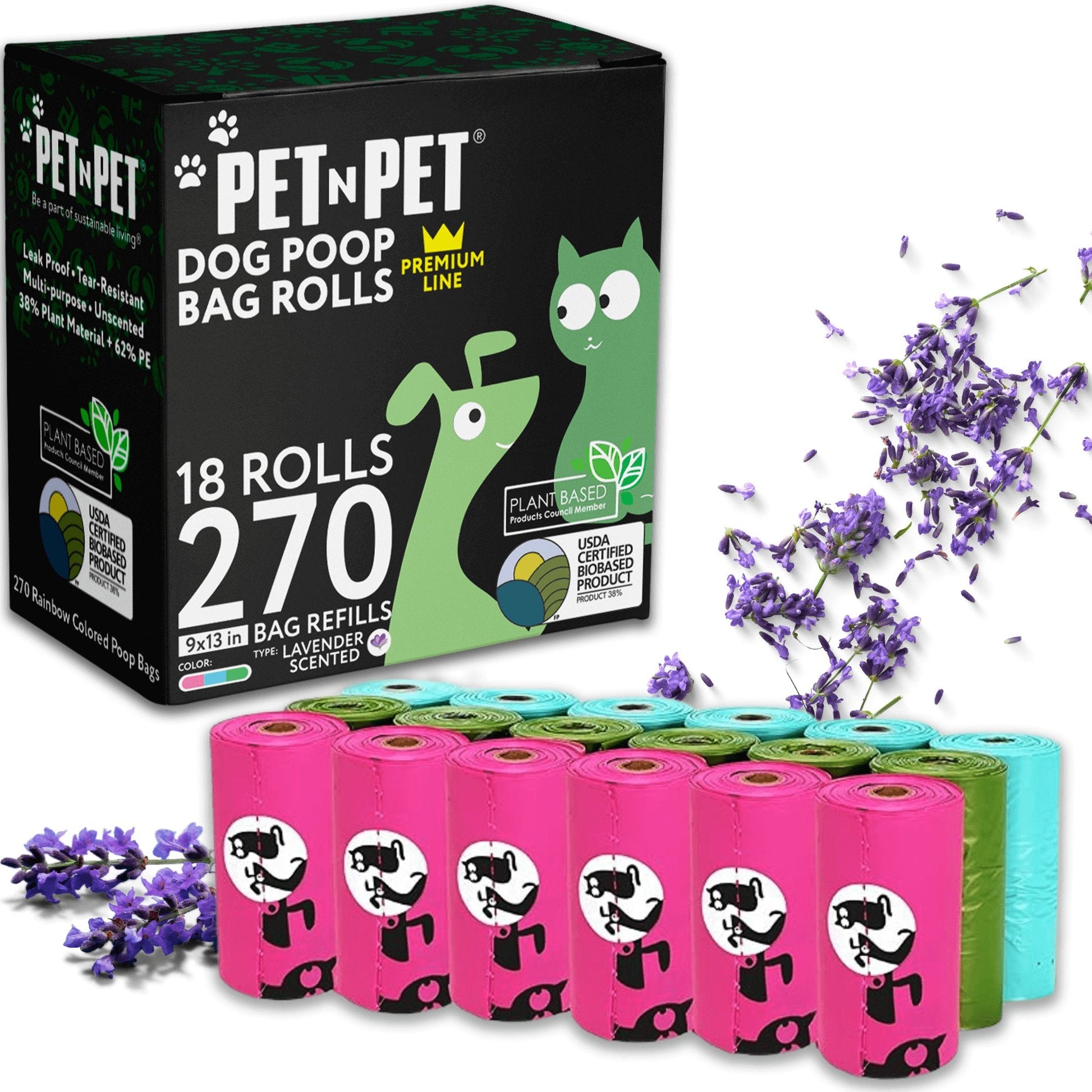 Lavender - Scented Dog Poop Bags 270 - Pet N Pet ®