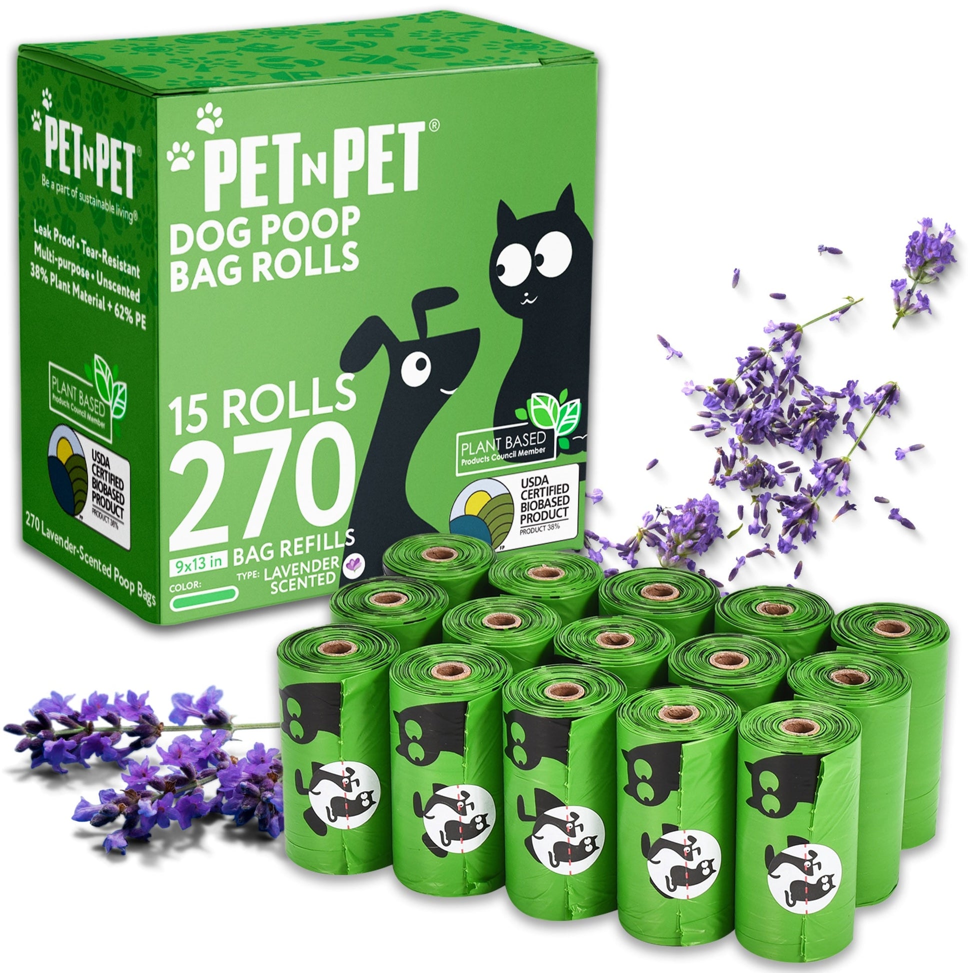 Lavender - Scented Dog Poop Bags 270 - Pet N Pet ®