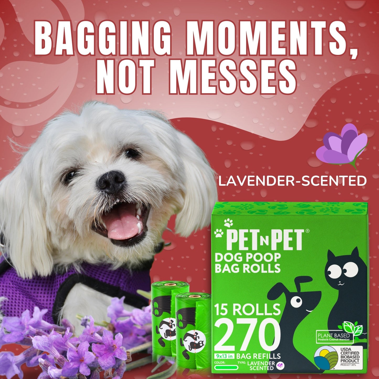 Lavender - Scented Dog Poop Bags 270 - Pet N Pet ®