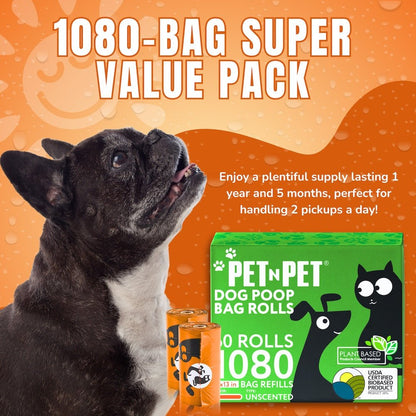 Orange Dog Poop Bags 1080 - Pet N Pet ®