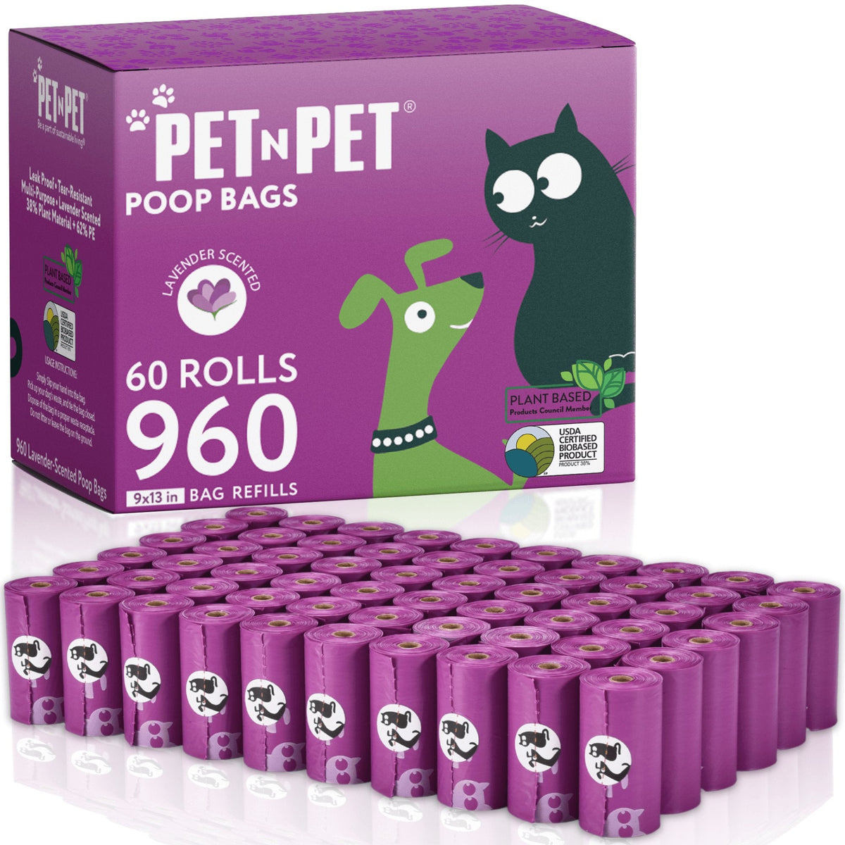 Premium Lavender - Scented Poop Bags 960 - Pet N Pet ®